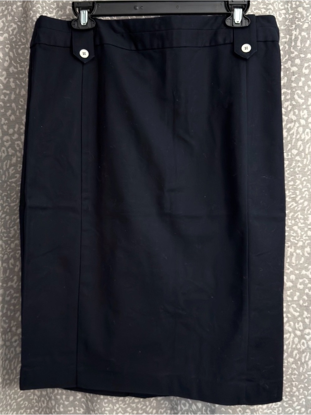 Banana Republic Navy Pencil Skirt with Button Tab Accents - Size 14